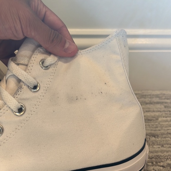 RARE Converse Black & White Color Block Platform Hi Top Shoes - Picture 2 of 5